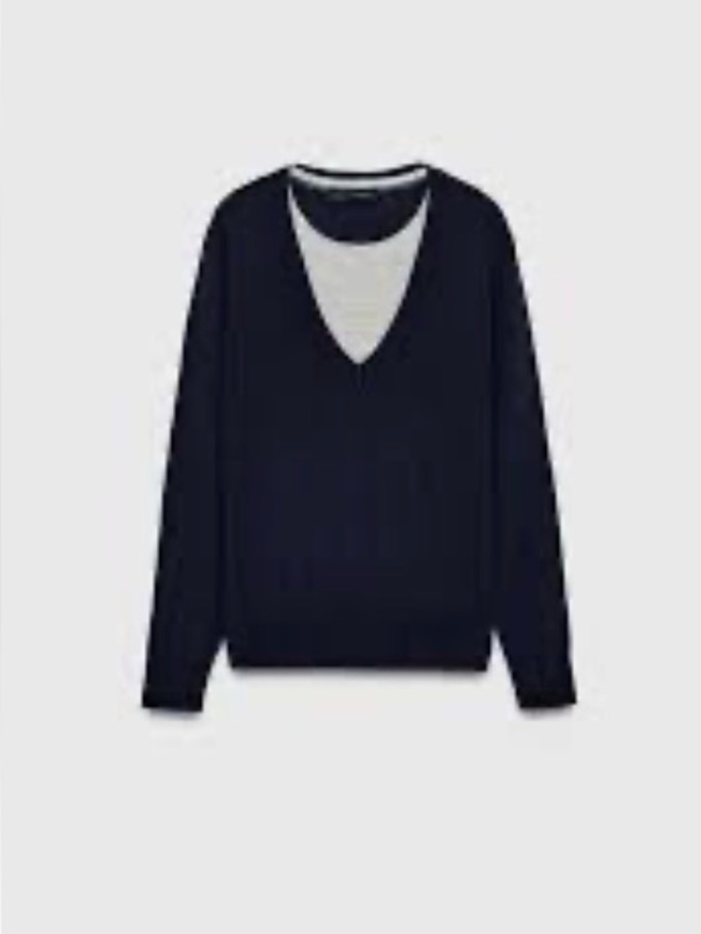 Zara Wool Blend Sweater - Navy/Heather - S 💙🩶